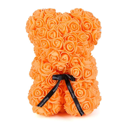 Orange Rose Bear